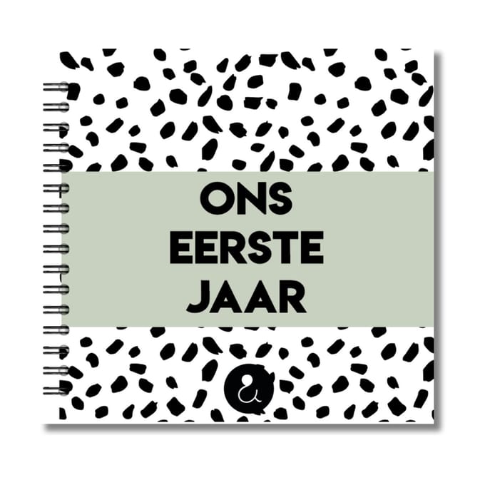 Invulboek Voor Tweeling Baby's | Ons Eerste Jaar | Dots Groen