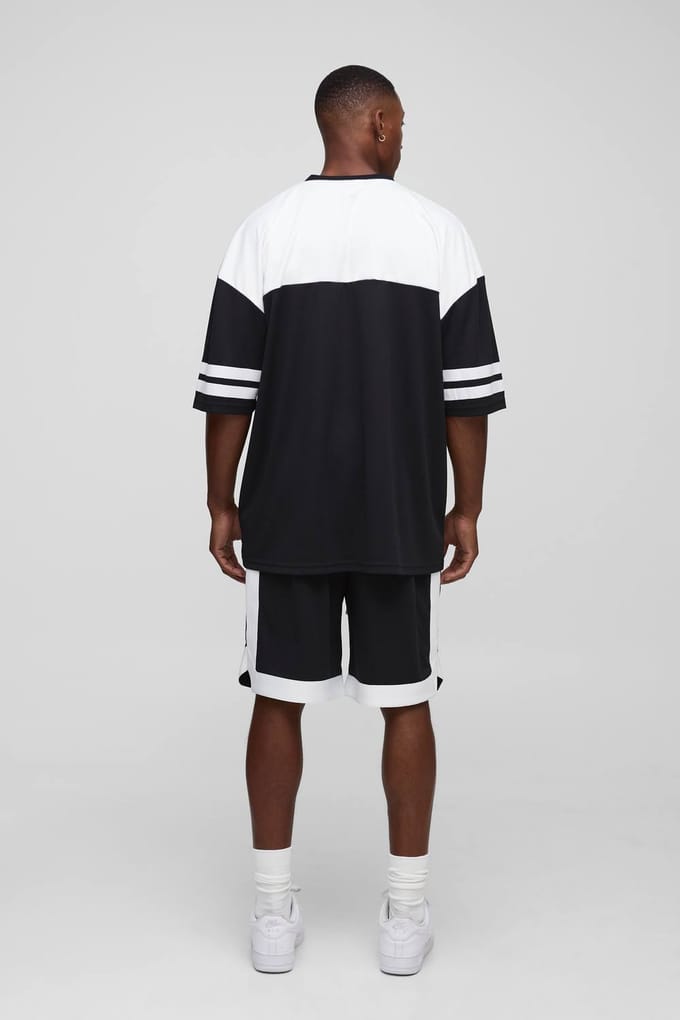 Oversized Officiële Mesh Hockey Top & Short Set | Black | Size Medium