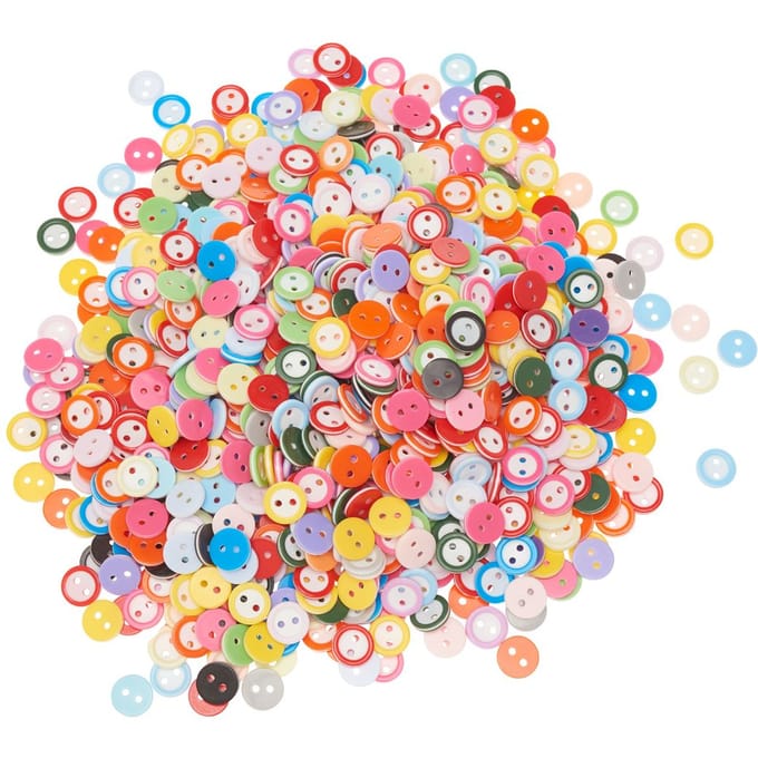 VBS Plastic knopen "Kleurenmix", 1.000 pieces
