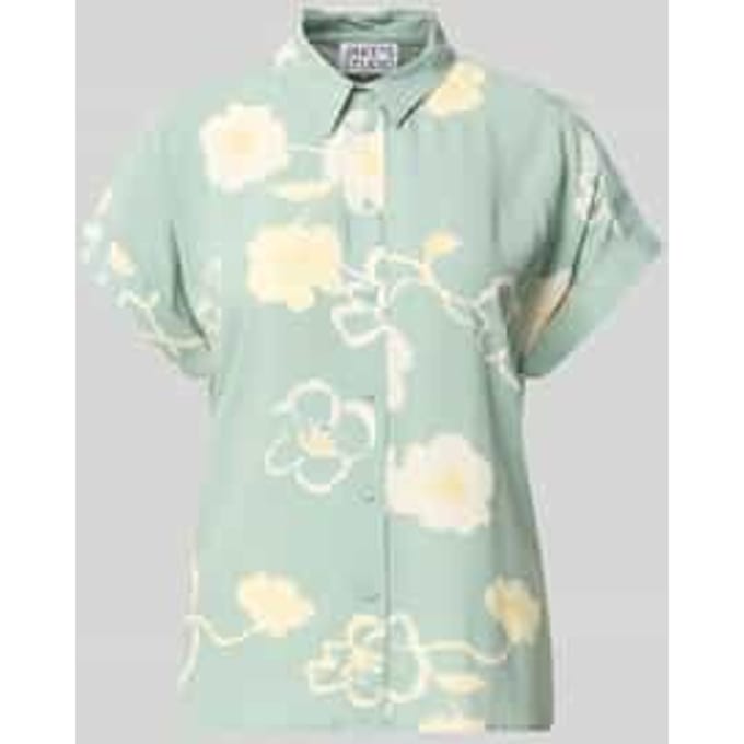 Blouse van viscose met gefixeerde mouwomslag
