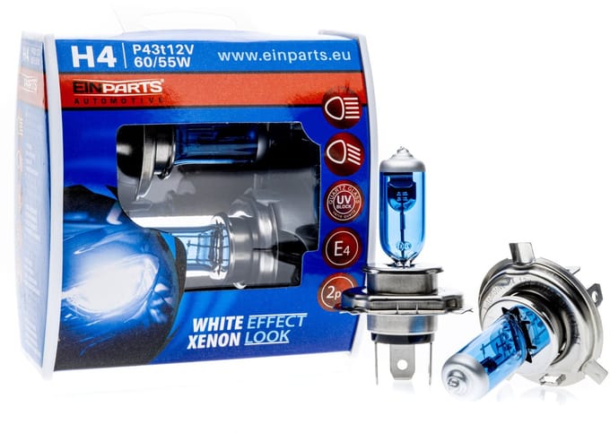 Einparts Xenon Glow Pro H4 White Effect Koplampen - Dimlicht 6000K Wit (Set)