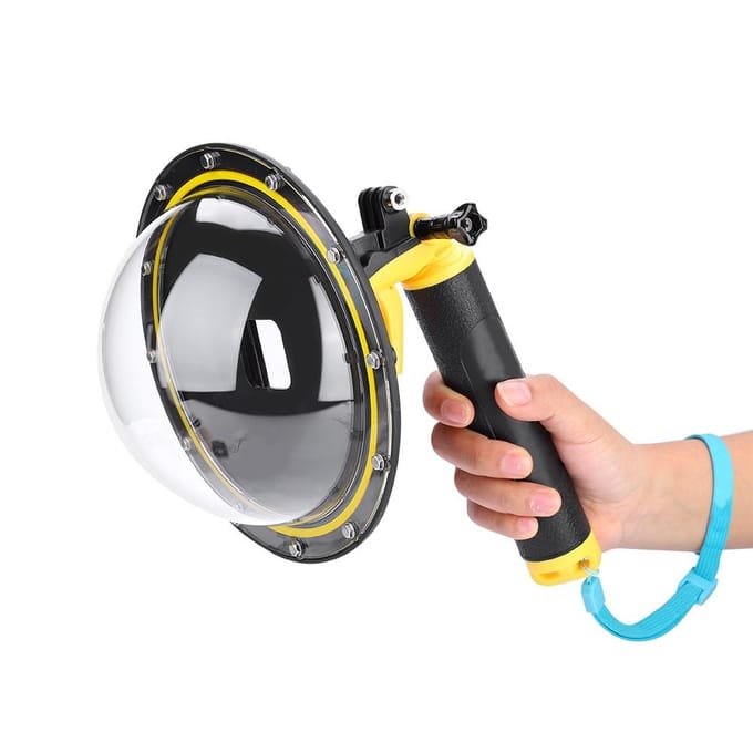 TELESIN Professionele Dome Port Waterdichte Behuizing voor GoPro Hero 567 Camera gray