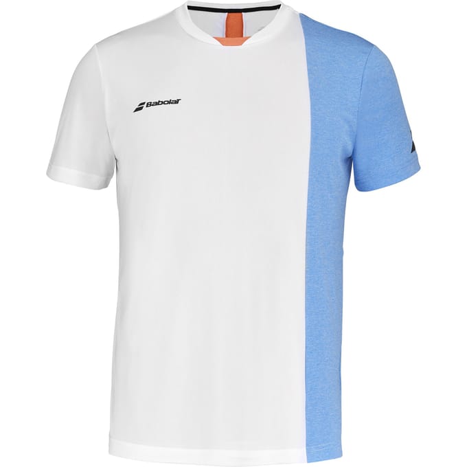 Babolat Crew Neck heren T-shirt - wit / blauw - maat L