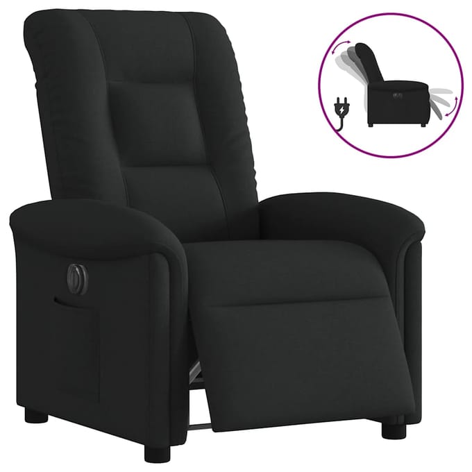vidaXL - Fauteuil - verstelbaar - elektrisch - stof - zwart