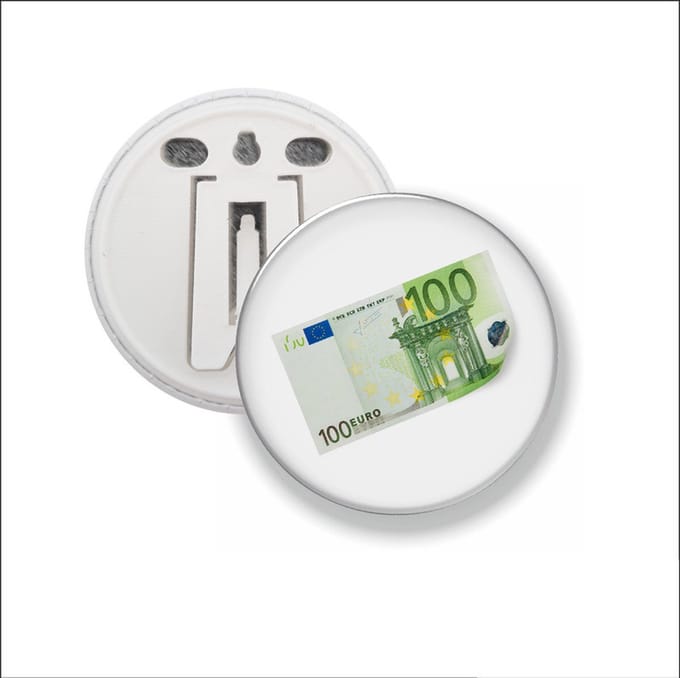 Button Met Clip - 100 euro