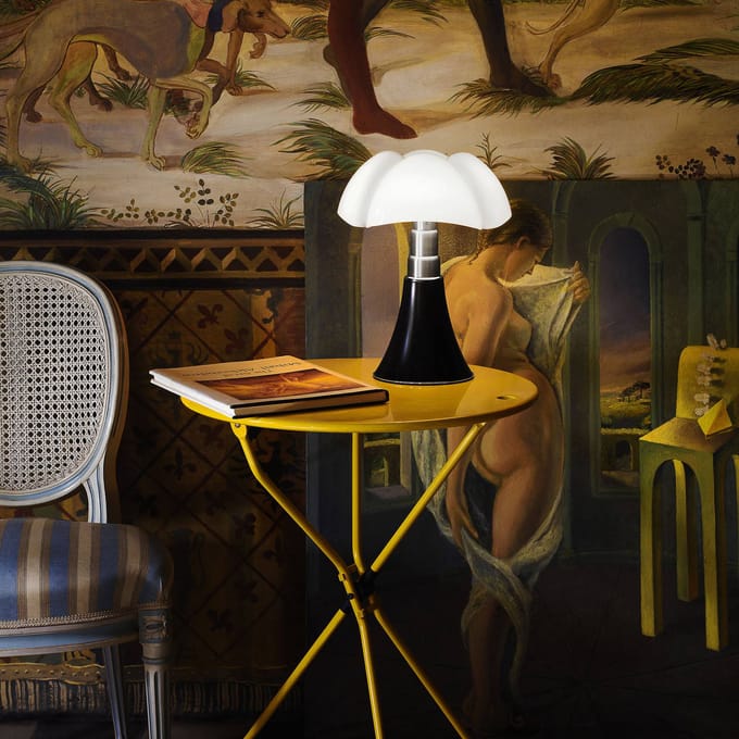 Martinelli Luce Pipistrello 1965 Tafellamp Mini Donkerbruin Zonder Snoer