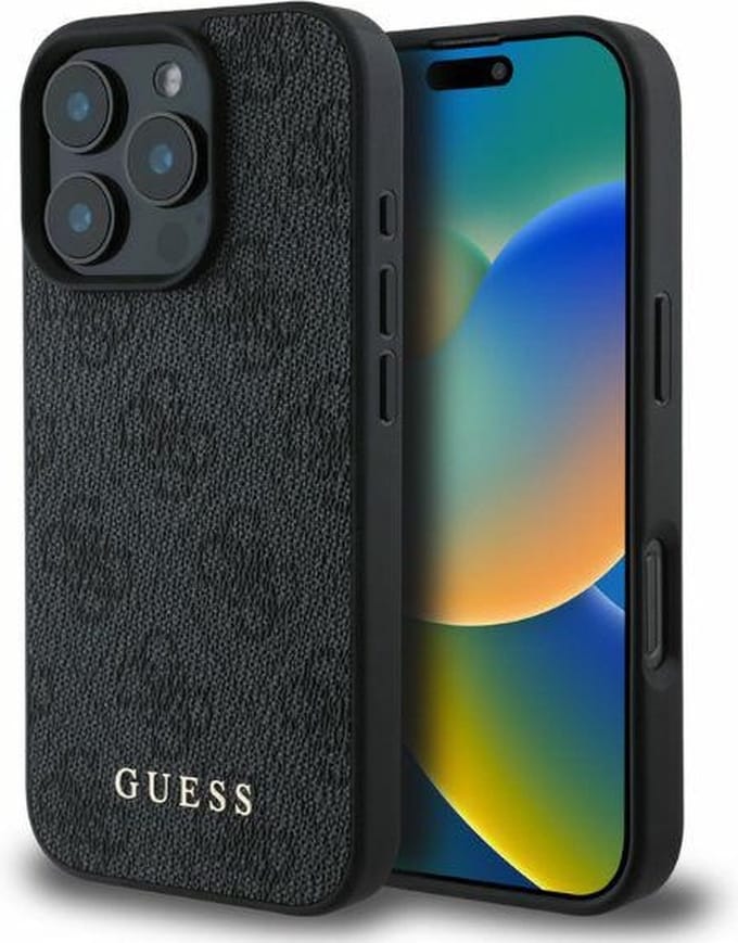 Hoes voor Apple iPhone 16 Pro Max, Guess, 4G Classic, Zwart