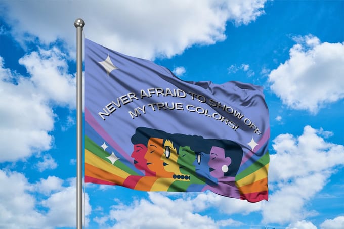 Never Afraid To Show Off Vlag - LGBTQ+ Pride Flag - 120x80cm