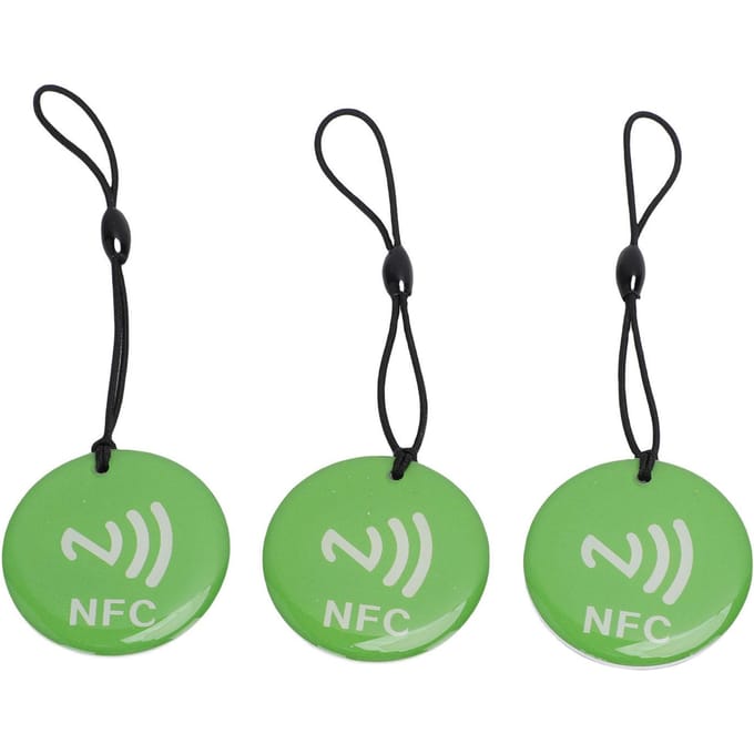 10 STKS NFC Sleutelhangers Groene Kleur NTAG213 Chip 35CM Draagbare Programmeerbare NFC Sleutelhanger Tag black