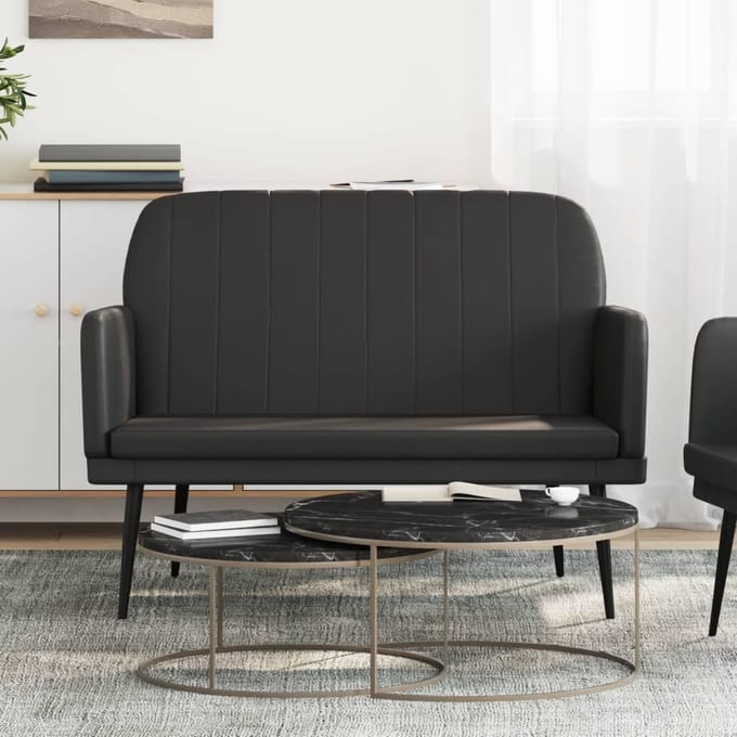 vidaXL - Bankje - 107x80x81 - cm - kunstleer - zwart