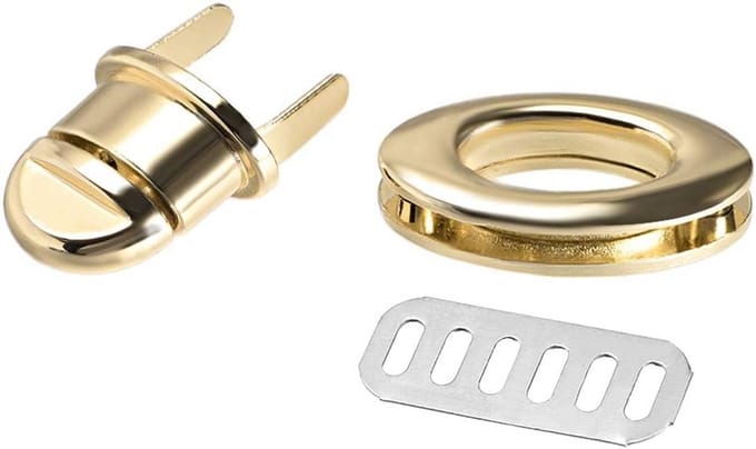 Ovale Draaisluiting voor Portemonnees en Tassen - Zinklegering Sluiting DIY - Licht Goud