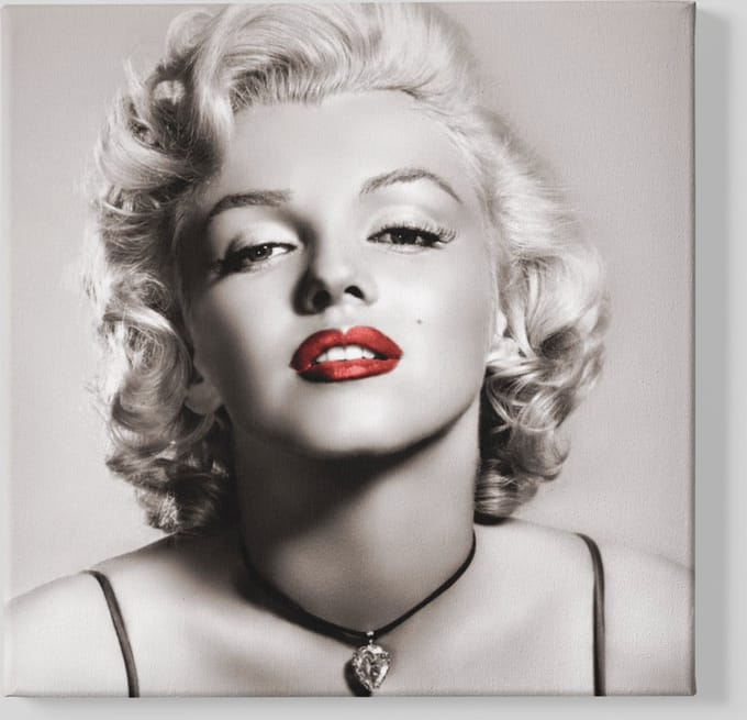 Canvas Schilderij - Marilyn Monroe - 40x40x2 cm