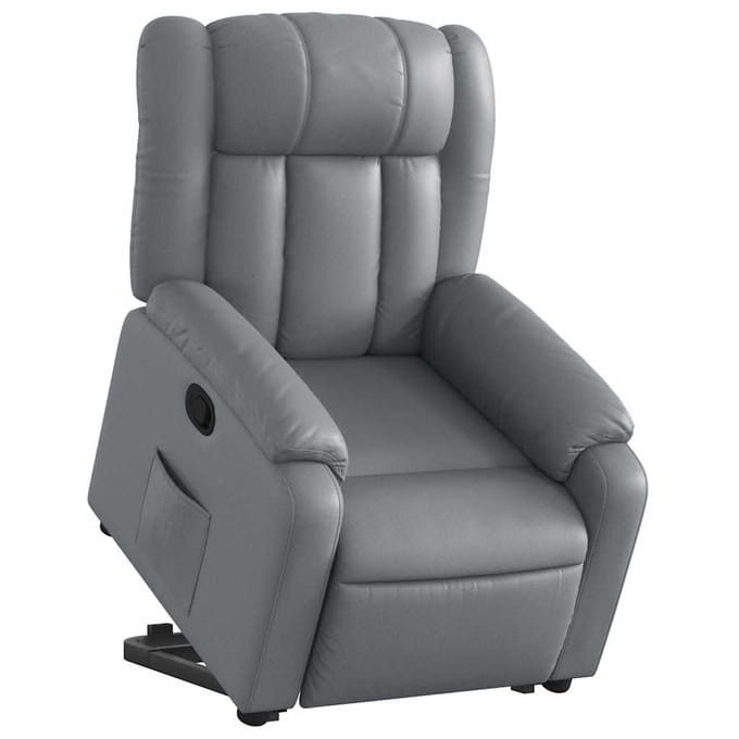 Vidaxl Sta-op Fauteuil, Grijs, Bekleed met Kunstleer