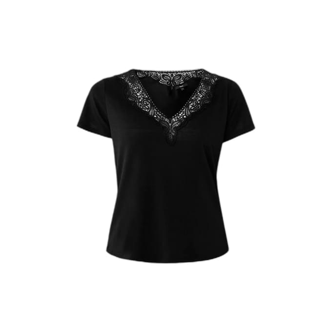 V-hals Geborduurd T-shirt Dames Mexx