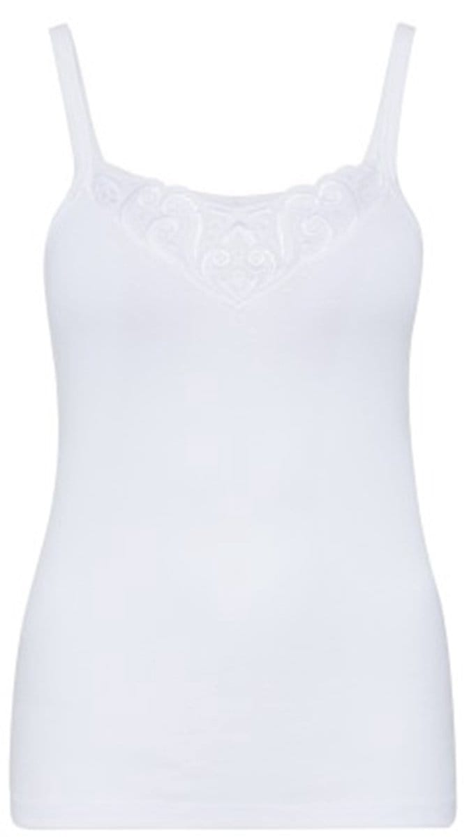 Con-ta - 2-pak dames hemden 700/4200 met kant - elastisch bandje - 100% katoen - wit - maat 40