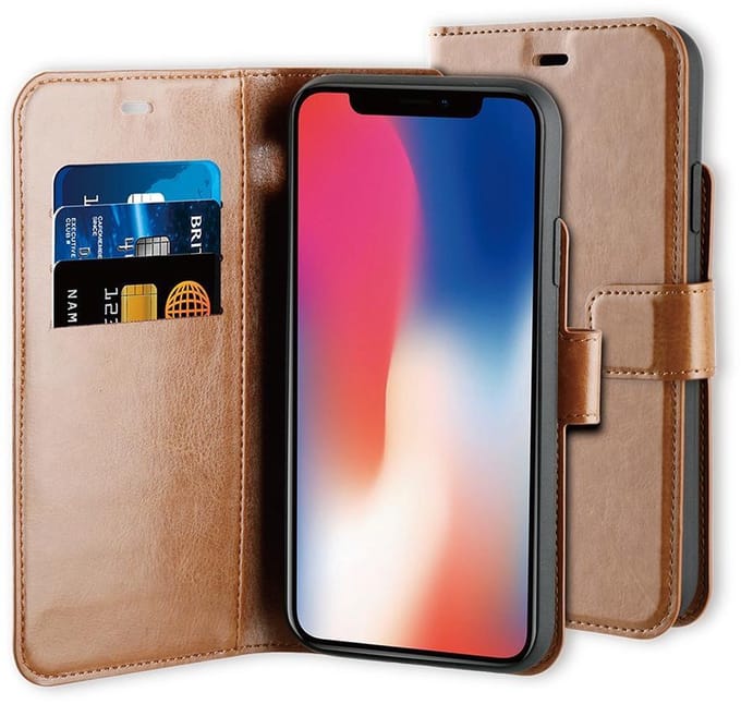 BeHello iPhone 11 Pro Hoesje - Gel Wallet Case Met Ruimte Voor 3 Pasjes Bruin