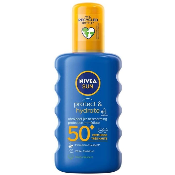 NIVEA SUN Protect & Hydrate Zonnebrand Spray - SPF 50 - Zonnespray - Hydrateert - Met Vitamine C - 200 ml