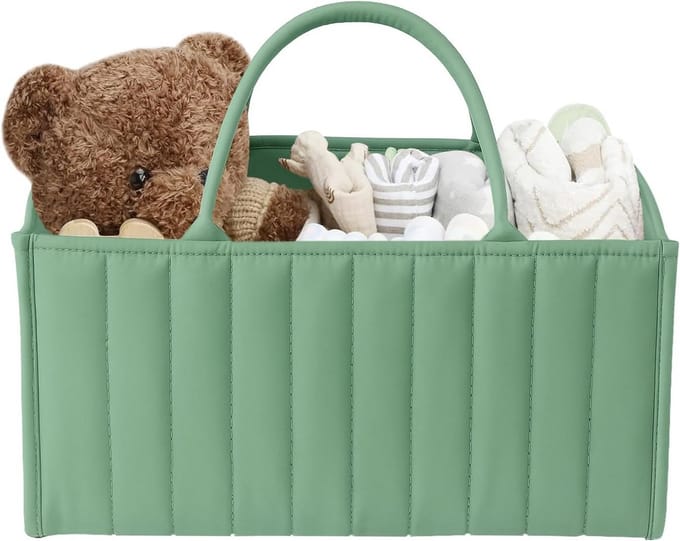 Draagbare Luiertafel Organizer en Opvouwbare Luiermand - Matchagroen