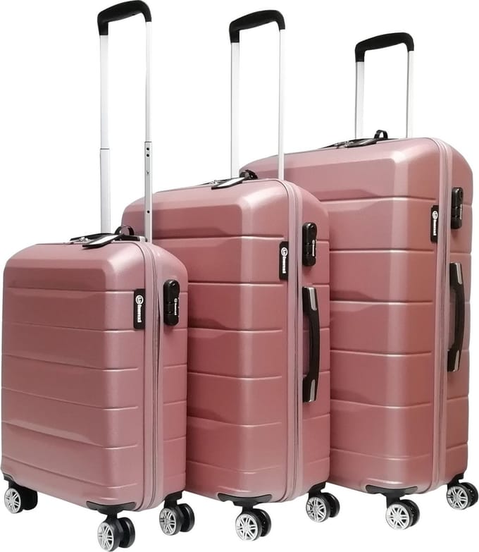 Benzi Martos 3 delige ABS Kofferset - Oud Roze