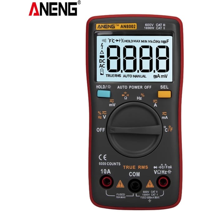 ANENG AN8002 6000 Counts True RMS Multifunctionele Digitale Multimeter Voltmeter Ampèremeter Draagbare Mini Universele Meter rood