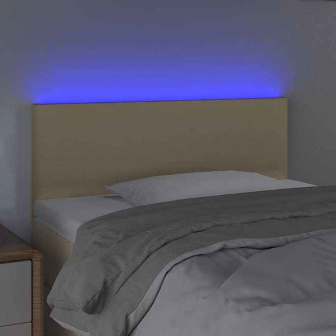 vidaXL - Hoofdbord - LED - 80x5x78/88 - cm - stof - crèmekleurig
