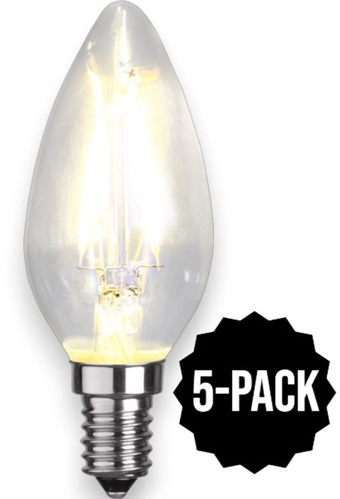 5-Pack | Filament Kaarslamp - E14 - 2W - Extra Warm Wit - 2700K