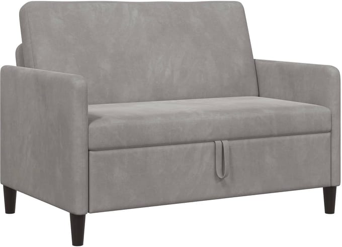 vidaXL - Sofa - met - Opbergruimte - Lichtgrijs - 122 - x - 78 - x - 87 - cm - Polyester