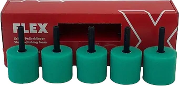 FLEX - PZ-G 35 HEX VE5 - Polishing Sponge Round for FLEX PXE80 - Green - Hard - 5-PACK