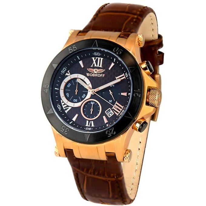 Bobroff Herenhorloge Kwarts Zwart