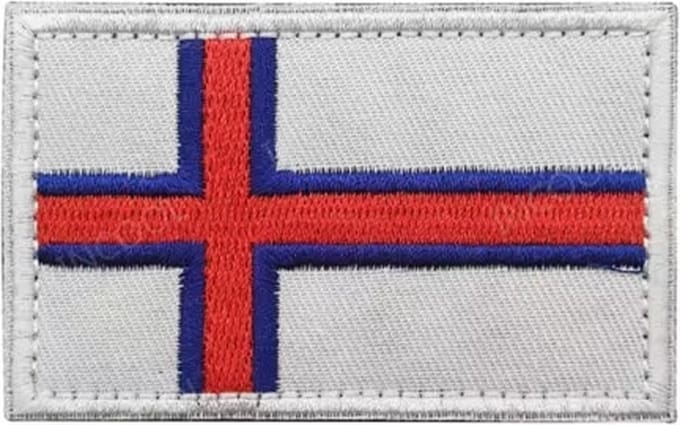 AuBor ®. Patch Scandinavië, Faeröer eilanden  75mm x 50mm
