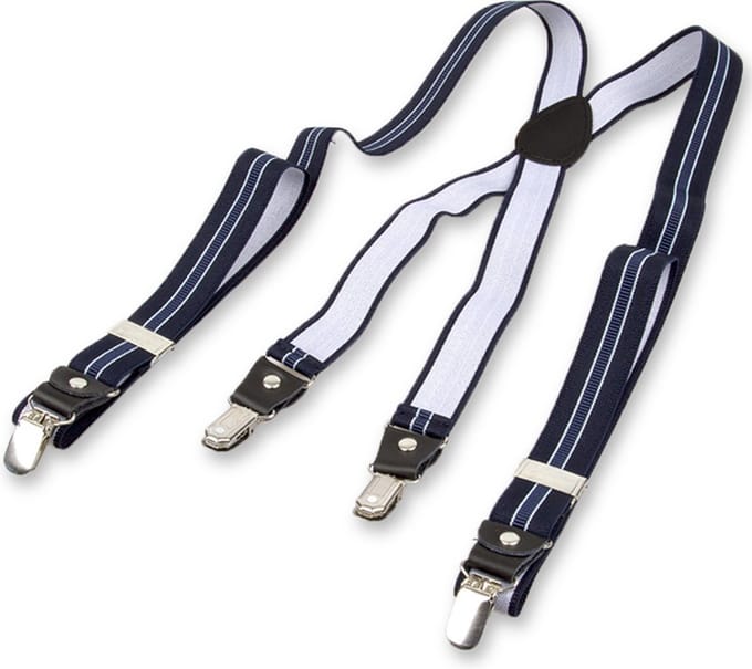 E.L. Cravatte Bretels - Smal - Gestreept Donkerblauw