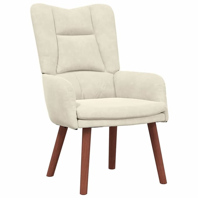 vidaXL - Fauteuil - Crème - 63 - x - 67 - x - 94 - cm - Fluweel