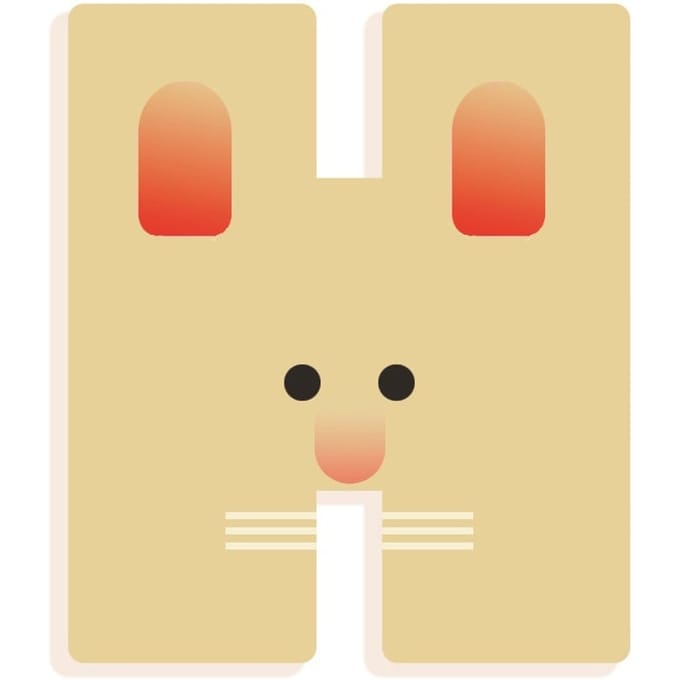 DJECO houten letter designed animal H