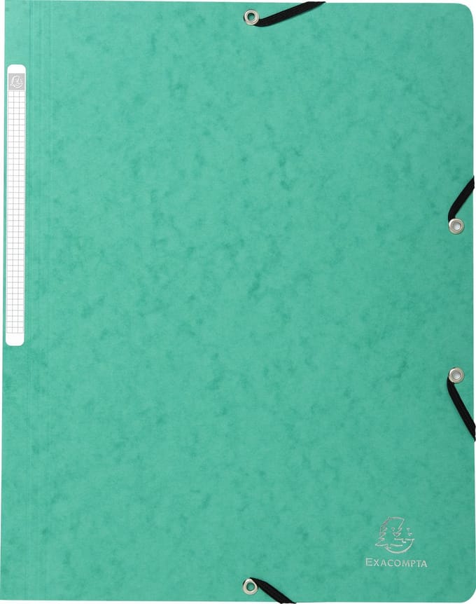 Exacompta 50x Elastomap zonder klep in glanskarton 355 g/m2 - A4 - Groen - 55413E