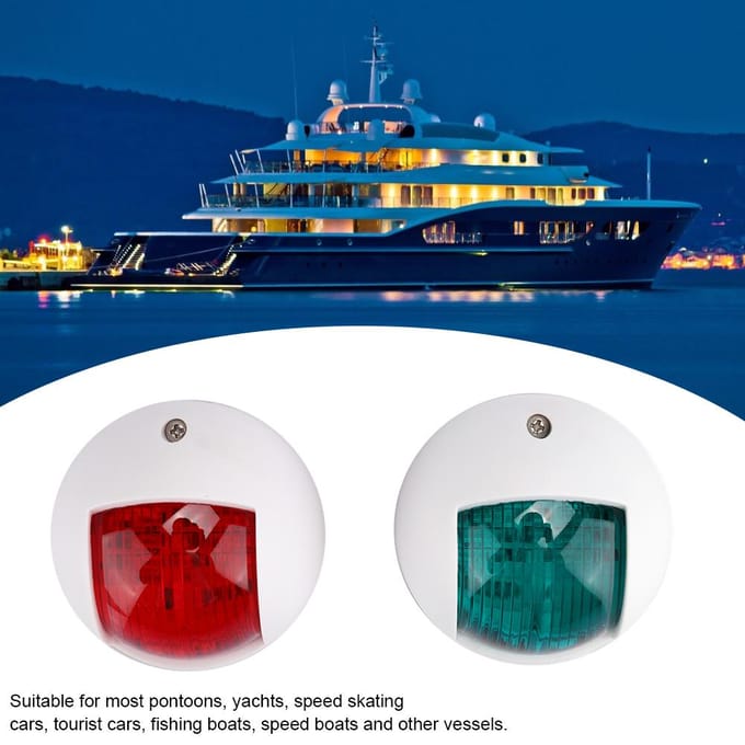 2 stuks Signaallamp Rood Groen LED Waterdicht Boot Navigatielicht 12V 24V Wit zwart