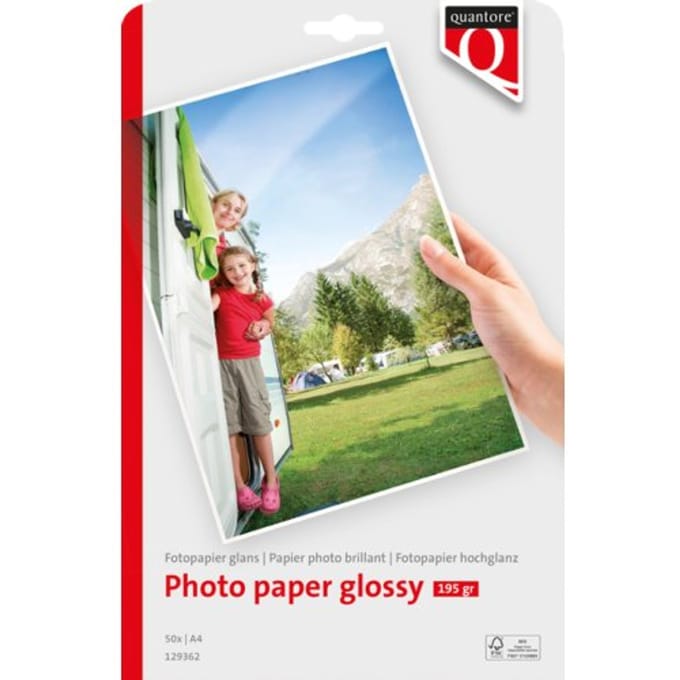 Quantore Fotopapier A4 - 195 gram - glans - pak a 50 vel