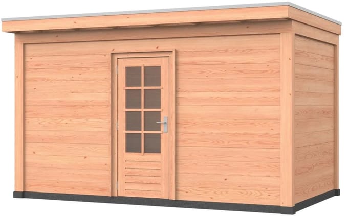 Douglas overkapping, 400 x 300, met schuur en achterwand, Westwood Comfort Plus