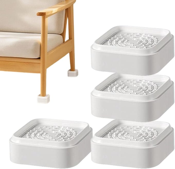 Bed raisers - 1.2 cm thermoplastic rubber | Adjustable furniture raisers | Bottom stackable bed lifter | Table leg bench raising blocks - for washing machine Sofa bed RefrigeratorTable