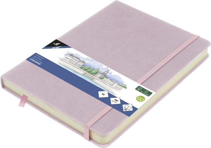 Kangaro schetsboek - A5 - violet - PU hardcover - met elastiek en lint