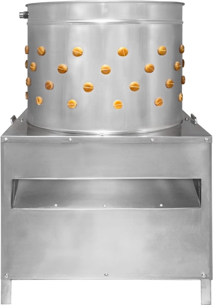 Gevogelte plukmachine - zilver - 60cm - 132 rubberen vingers