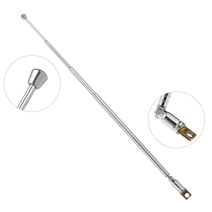 4 Secties Telescopische FM Radio Antenne Verchroomd Koper 360° Draaibare Antenne