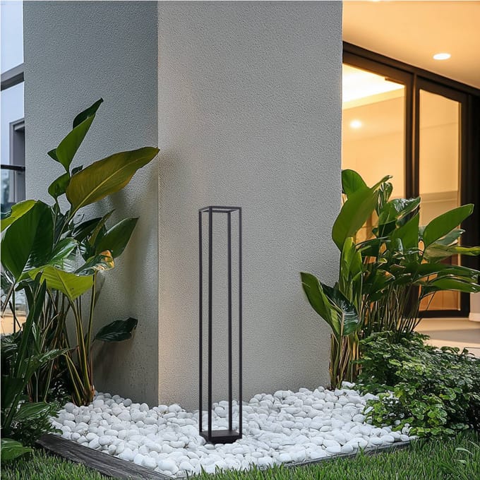 Lucande LED tuinpadverlichting Thorvid, hoogte 120 cm, zwart