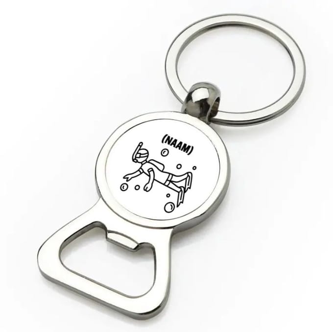 Akyol - duiken met eigen naam flesopener - Zwemmen - duiker - sport - 9 bij 3 cm
