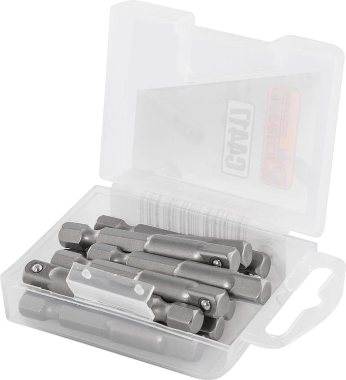 Dopsleuteladapter set , 4 delig - Aandrijving 1/4" Uitvoering 1/2" - 50 mm Lang