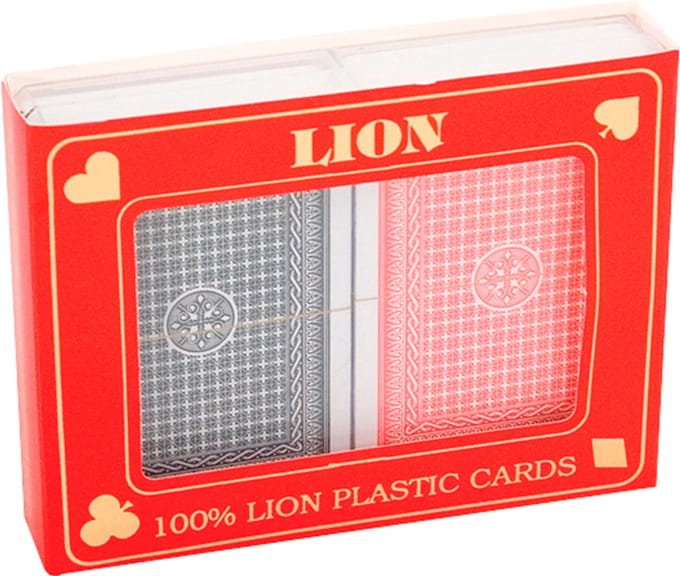 LION CARDS 100% PLASTIC DOUBLE