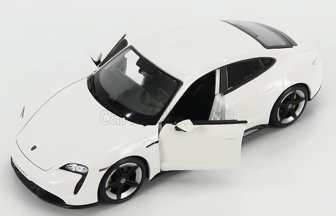 Bburago Porsche Taycan Turbo S 1:24 modelauto wit