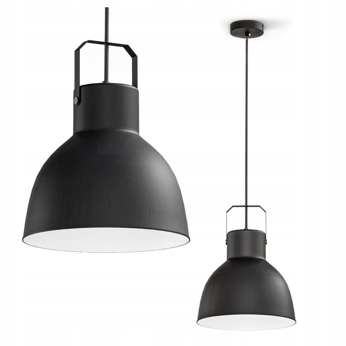 Zwarte hanglamp E27, loft design, ideaal voor woonkamer & keuken