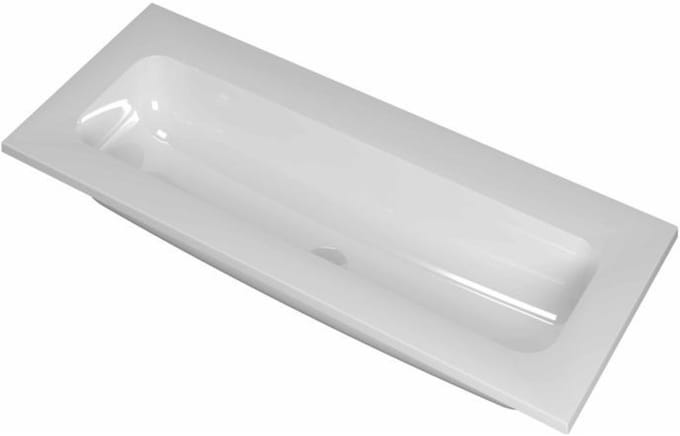 INK Reflekt Wastafel Polystone Centraal Zonder Kraangat - 1000x400x15 mm - Glans Wit