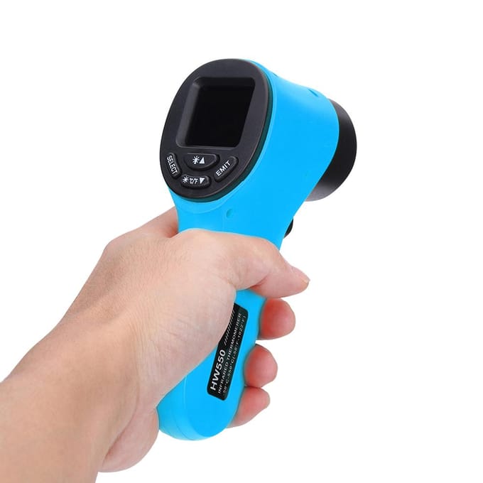 Draagbare contactloze digitale infraroodthermometer Pyrometer Aquarium LCD-laserthermometer Buiten oranje