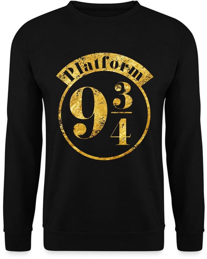 Harry Potter Perron 9 3/4 Faux Gouden Textuur Sweater Heren